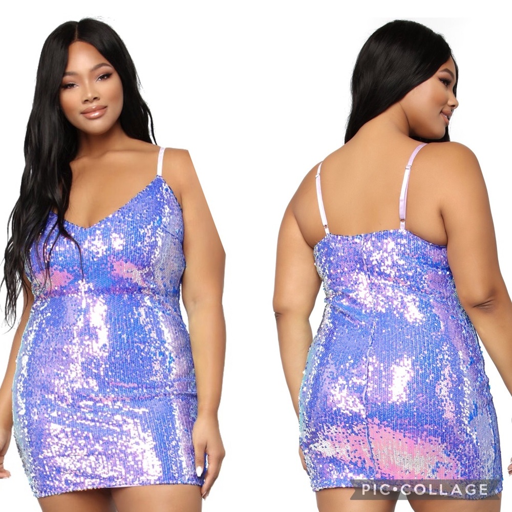 NEW Iridescent Sequins Mini Dress